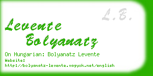 levente bolyanatz business card